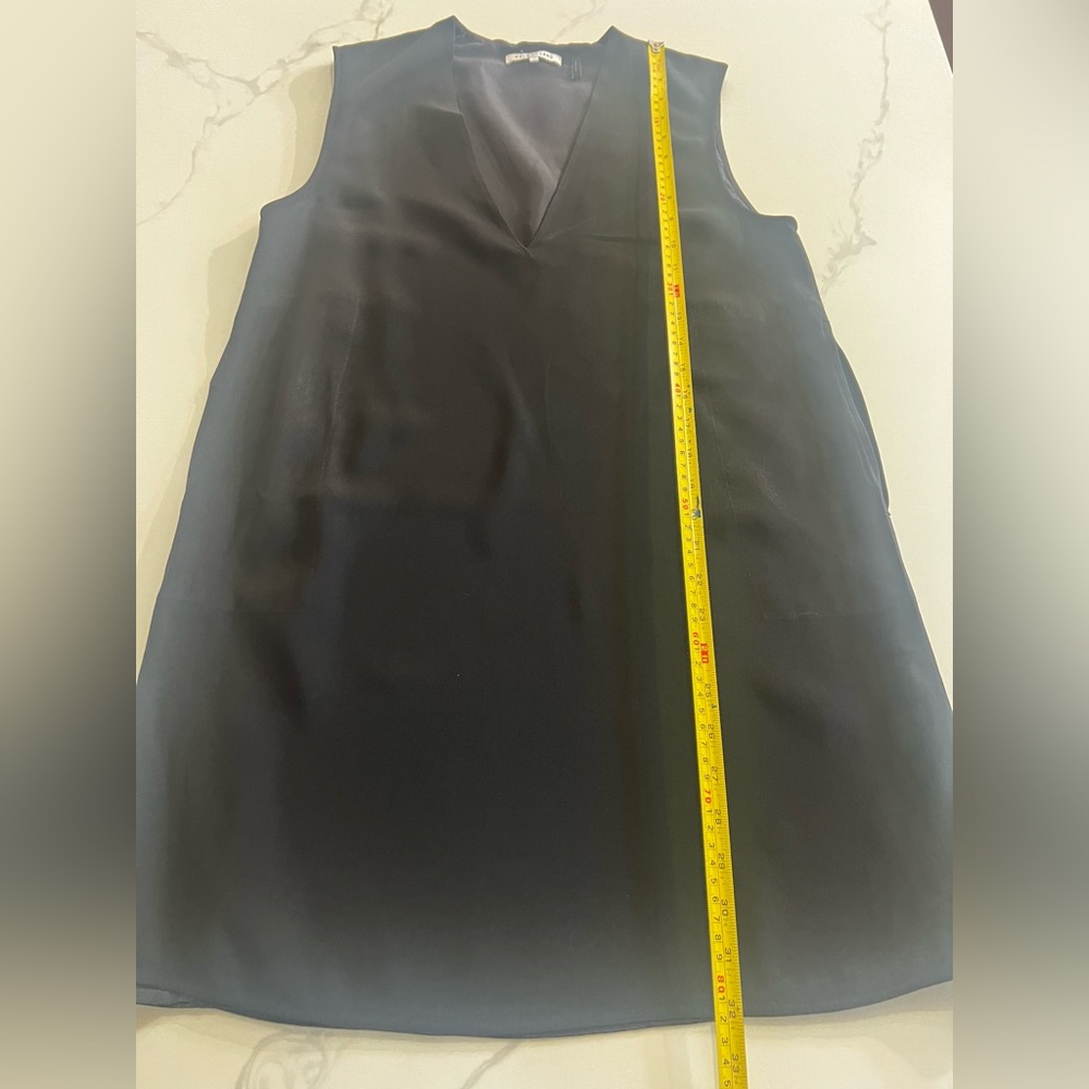 HELMUT LANG black deep v-neck mini dress with pockets size small - Picture 8 of 10